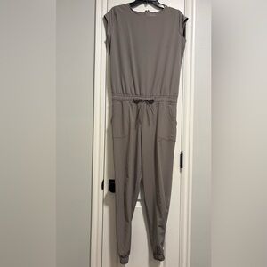 Albion Taupe Jumpsuit with Drawstring Waist